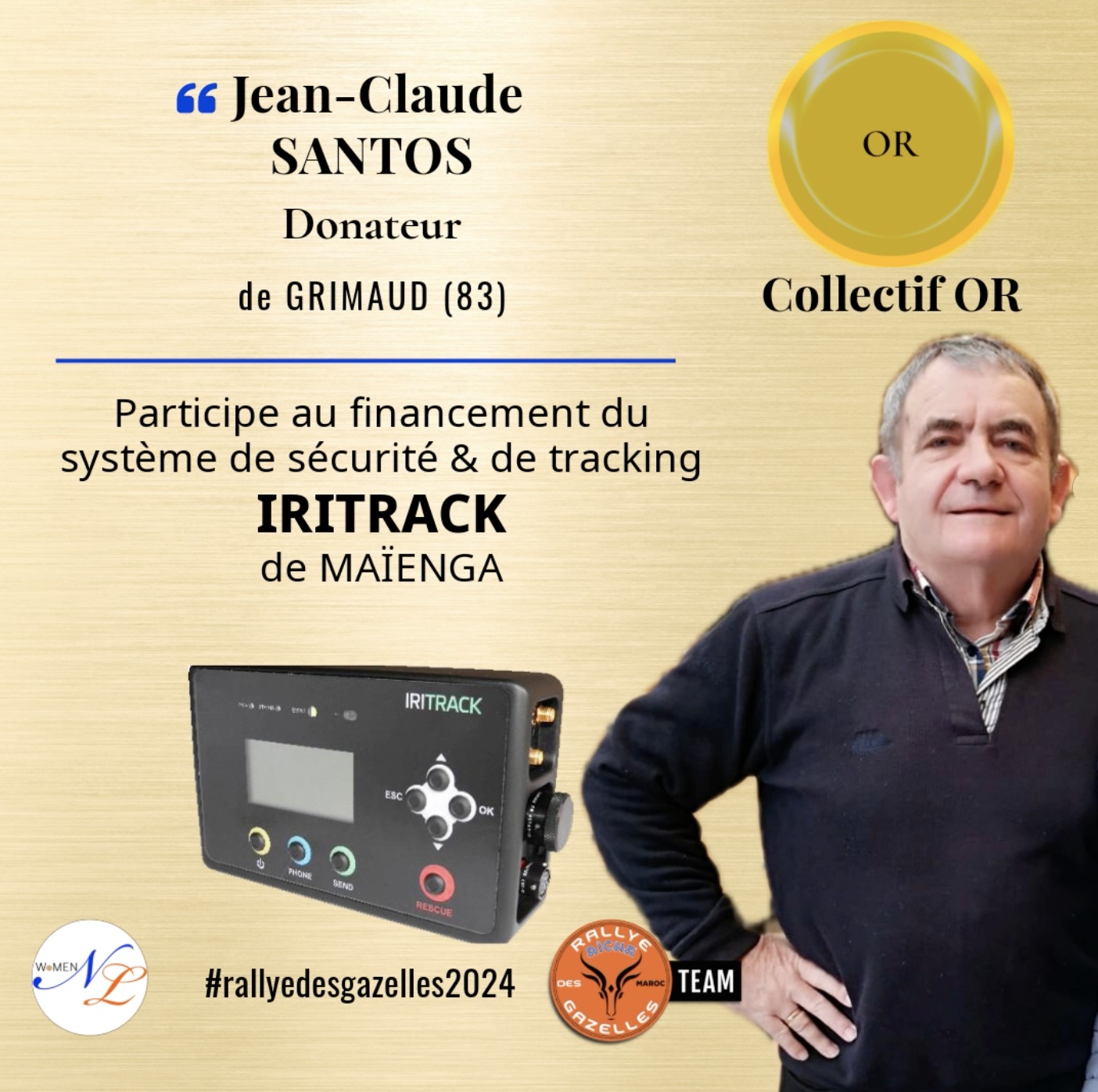 Jean-Claude SANTOS participe au financement du système de sécurité de WoMEN NL